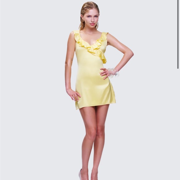Matilda Yellow Mini Dress - Picture 3 of 13